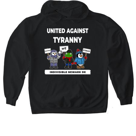 United We Stand, a Black Gildan Softstyle Pullover Hoodie