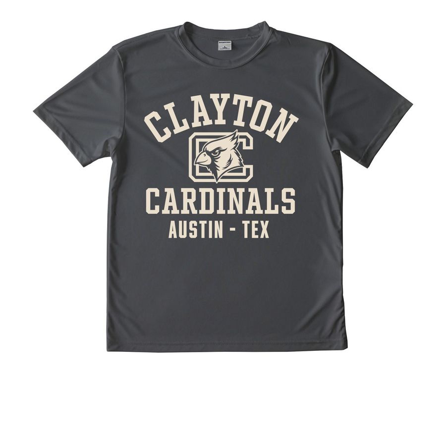 Cardinal Youth Performance Tee, a Iron Grey Youth Performance Tee