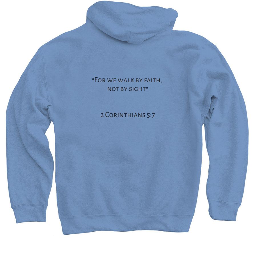 Faith Quote Hoodie, a Carolina Blue Pullover Hoodie (back-view)