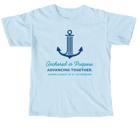 JLSP Anchored in Purpose Tee, a Chambray Comfort Colors Unisex Tee