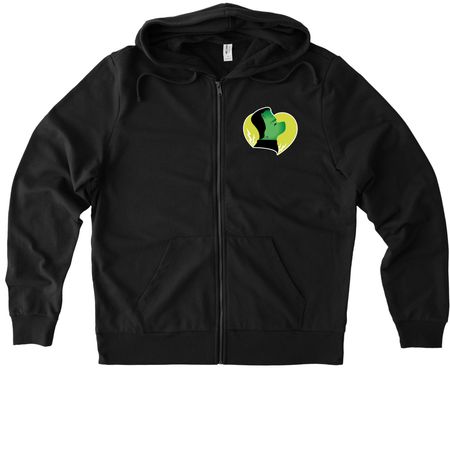 Something Spooky is Brewing ?&nbsp;, a Deep Black Allmade Organic French Terry Zip Up Hoodie