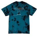 Sunrise on the Readathon 2026, a Black/ Teal Crystal Tie Dye Tee (back-view)