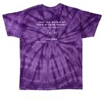 Sunrise on the Readathon 2026, a Purple Classic Tie Dye Tee (back-view)