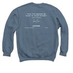 Sunrise on the Readathon 2026, a Indigo Crewneck Sweatshirt (back-view)
