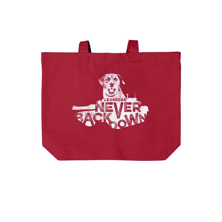 2015 DoD Mascot, Leonidas Totes, a Deep Red Cotton Canvas Tote Bag
