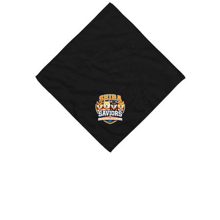 Shiba Saviors Bandana, a Black Cotton Bandana