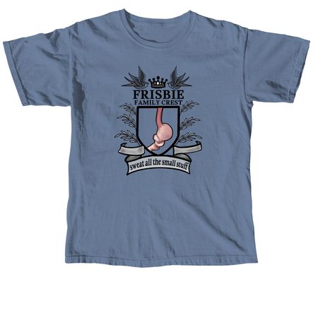 FRISBIE family crest, a Blue Jean Comfort Colors Unisex Tee