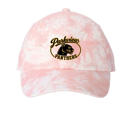 Parkview Panther Hat, a Light Pink Printed Tie Dye Baseball Hat