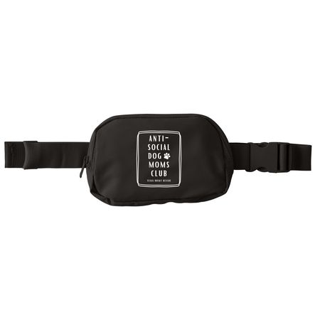 TXHR - Anti-Social Dog Moms Club Hip Pack, a Deep Black Matte Hip Pack