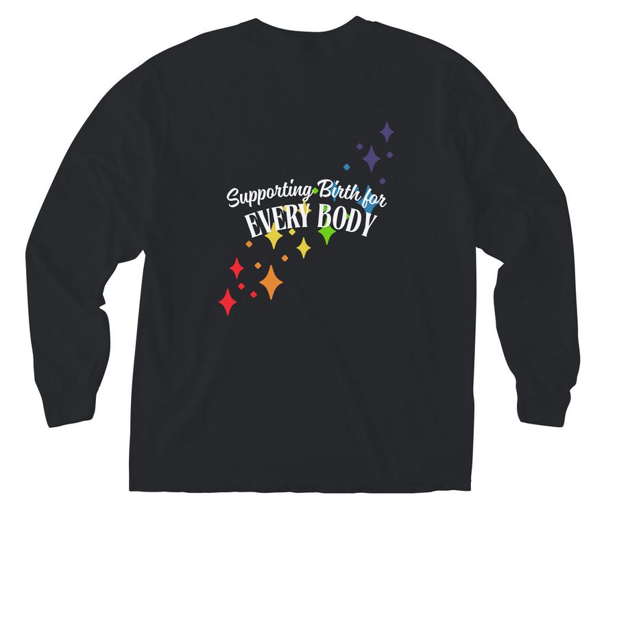 Proud to Support You, a Black Comfort Colors Long Sleeve Pocket Tee (back-view)