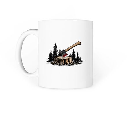 Mornings Are A Pain In The Axe, a White Coffee Mug (back-view)