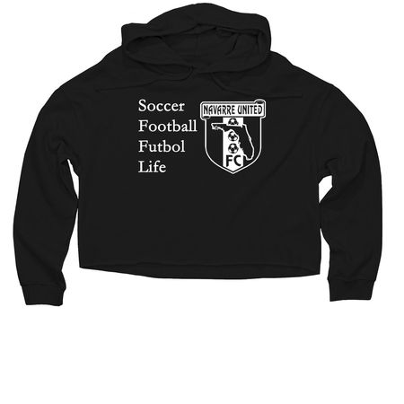 NUFC Soccer futbol life, a Black Women?s Lightweight Cropped Hoodie