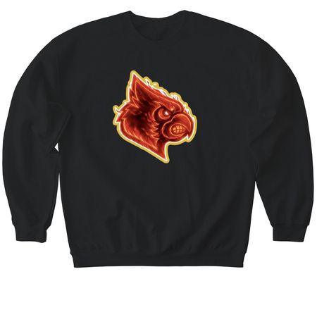 Fire Cardinal, a Black Softstyle Crewneck Sweatshirt