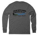 Sacramento Area Creeks Council, a Aluminum Grey Allmade Eco Triblend Long Sleeve Tee (back-view)