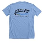 Sacramento Area Creeks Council, a Heather Carolina Blue Premium Unisex Tee (back-view)