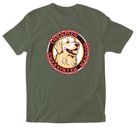 Tarameg Round Logo with Back Quote II, a Military Green Softstyle Cotton Tee