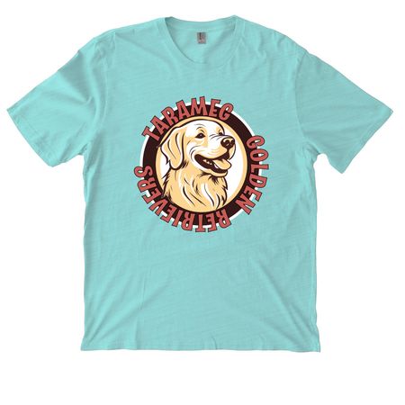 Tarameg Round Logo with Back Quote II, a Saltwater Blue Allmade Organic Cotton Mineral Dye Tee