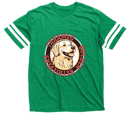 Tarameg Round Logo with Back Quote II, a Vintage Green / White Football Jersey Tee