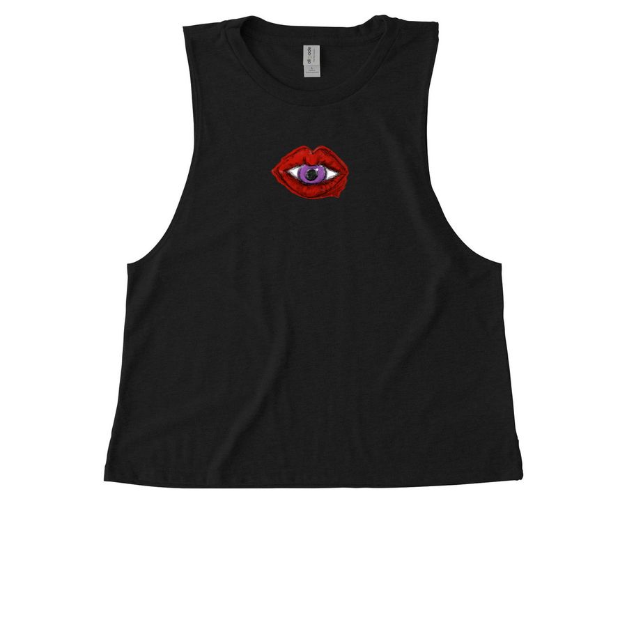 VIEVE THIRD EYE Line, a Deep Black Allmade Eco Triblend Women?s Muscle Tank