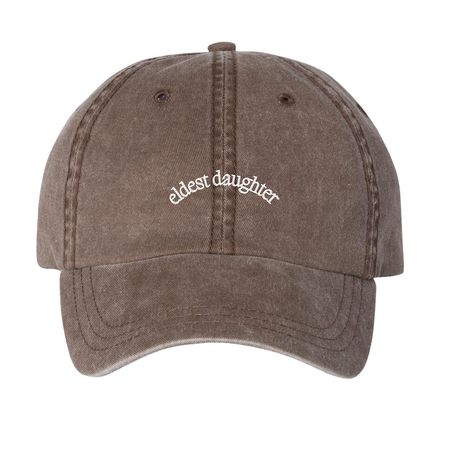 eldest daughter hat, a Brown Printed Pigment Dye Baseball Cap