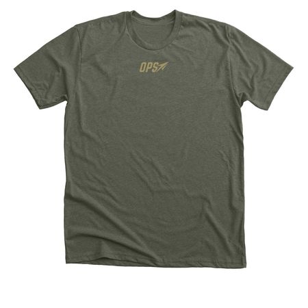 OPS Competition Tee (Green/Gold), a Heather Military Green Premium Unisex Tee