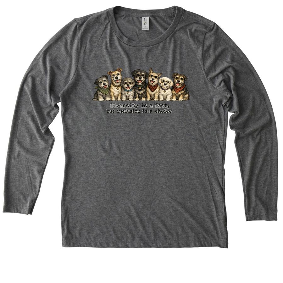 Diversity Dogs, a Aluminum Grey Allmade Eco Triblend Women?s Long Sleeve Tee