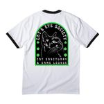 Lounge Fundraiser, a White/ Jet Black Cotton Ringer Tee (back-view)