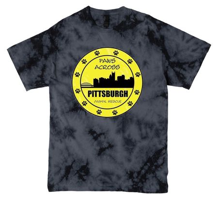 Paws Across Pittsburgh, a Black Crystal Tie Dye Tee