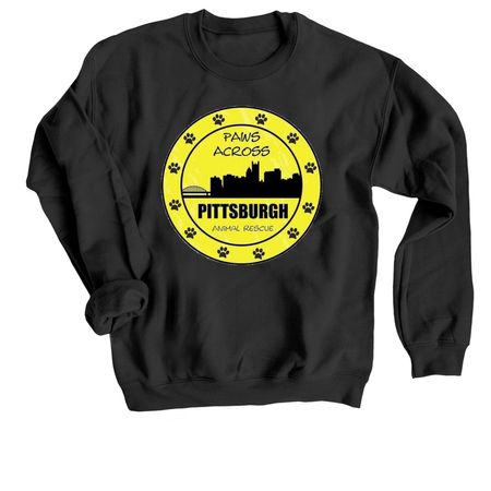 Paws Across Pittsburgh, a Black Crewneck Sweatshirt