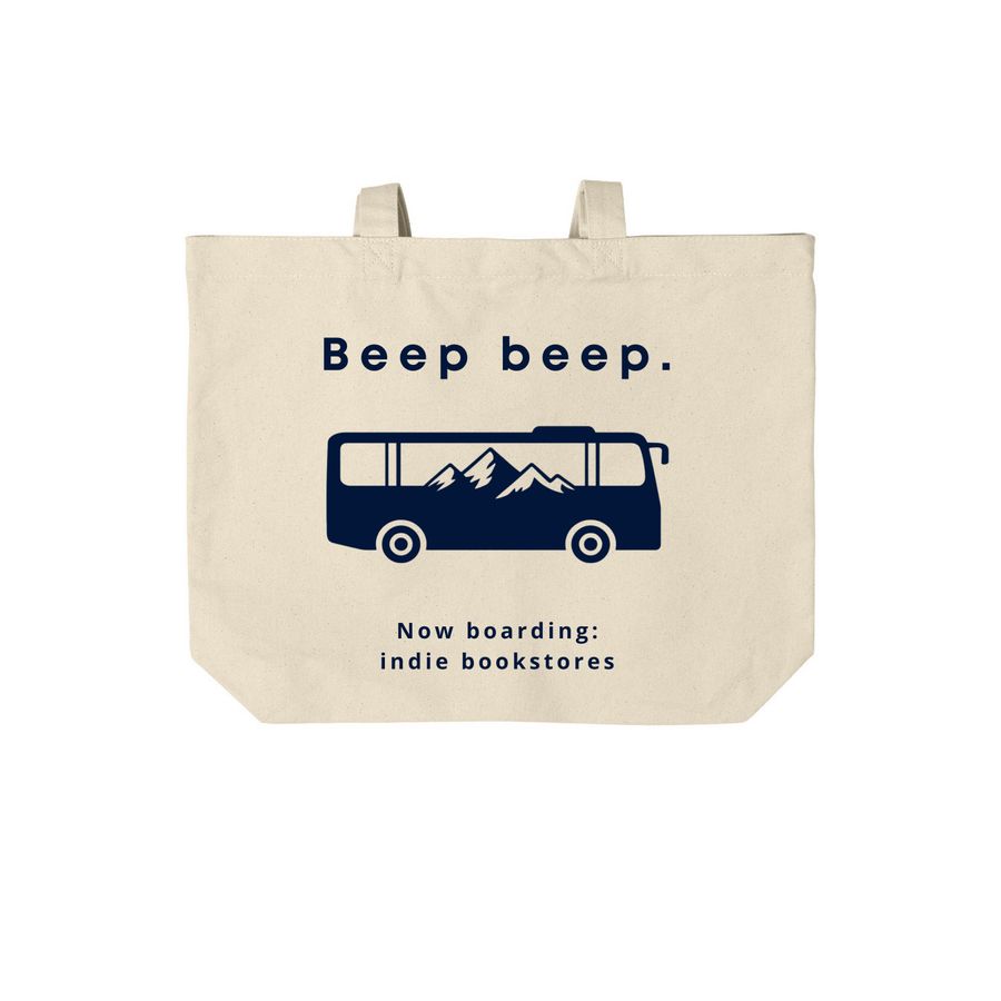 Beep beep tote, a Natural Cotton Canvas Tote Bag