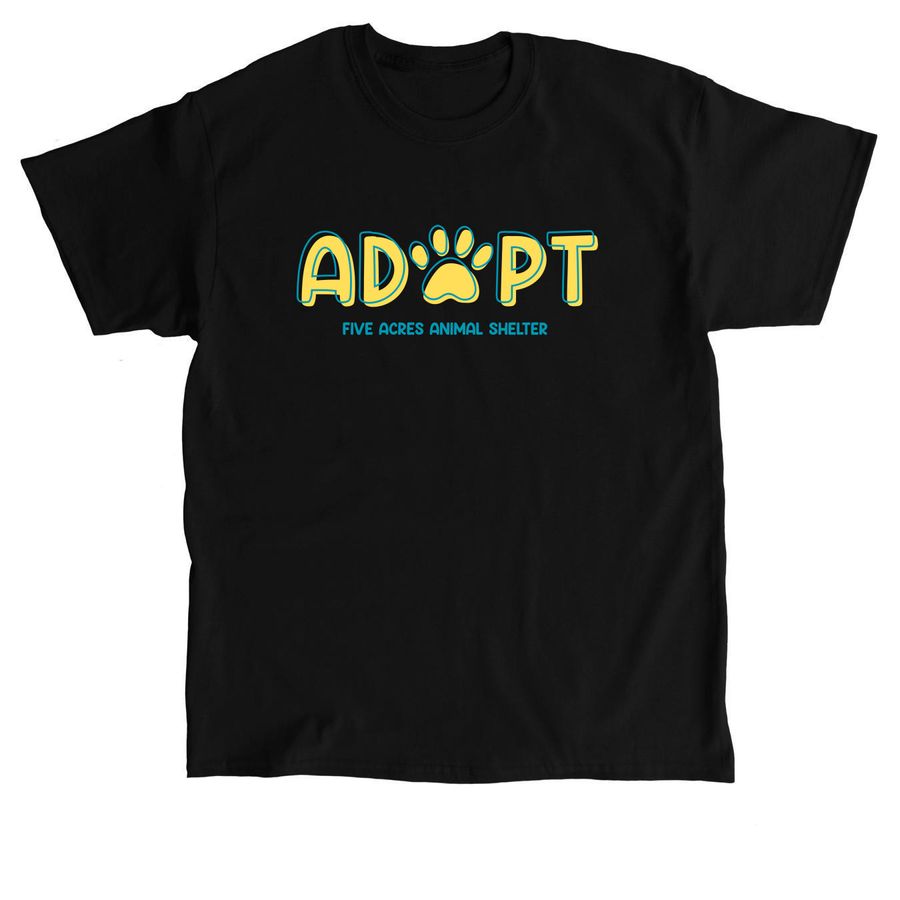 Adopt - Teal & Yellow, a Black Classic Unisex Tee