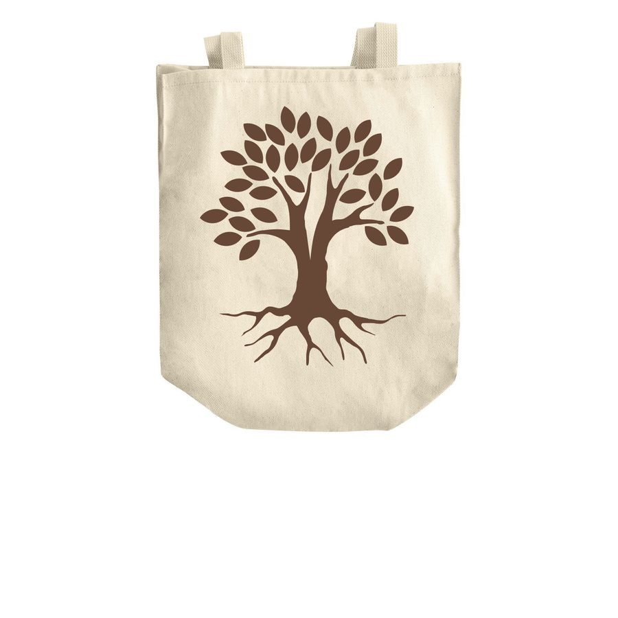 ?Soft, But Rooted? ? Vol. 1, a Natural Over-the-Shoulder Shopping Tote Bag (back-view)