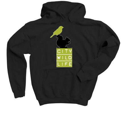 City Wildlife Logo, a Black Youth Pullover Hoodie