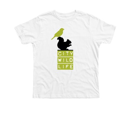 City Wildlife Logo, a Solid White Blend Premium Youth Tee