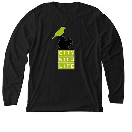 City Wildlife Logo, a Solid Black Blend Premium Long Sleeve Tee
