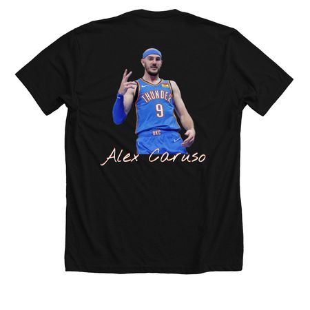 Caruso, a Solid Black Blend Premium Unisex Tee (back-view)