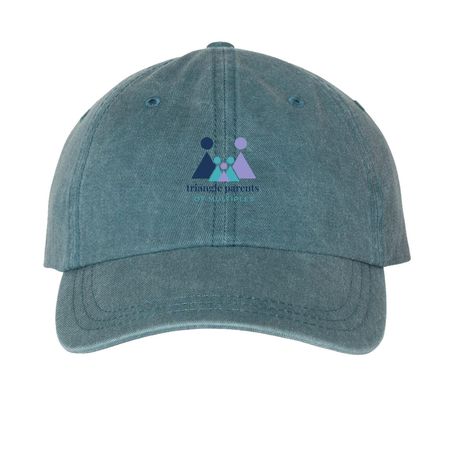Hats- New Logo, a Teal Printed Pigment Dye Baseball Cap