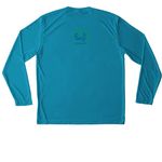 ARPF River Tee-Wicking Style, a Atomic Blue Unisex Performance Long Sleeve Tee (back-view)