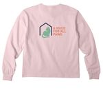 Don't Get Your Tinsel in a Tangle!, a Soft Pink Youth Heavyweight Long Sleeve Tee (back-view)