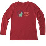 Don't Get Your Tinsel in a Tangle!, a Rise Up Red Allmade Eco Triblend Women?s Long Sleeve Tee (back-view)