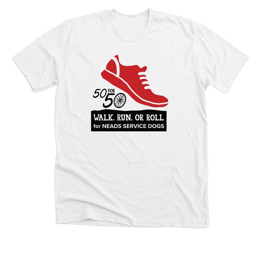 NEADS 50 for 50 Fundraising Walk, a Solid White Blend Premium Unisex Tee