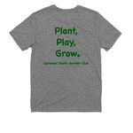 CYGC Front and Back Print Green Logo, a Aluminum Grey Allmade Youth Eco Triblend Tee (back-view)
