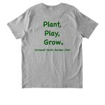 CYGC Front and Back Print Green Logo, a Heather Grey Stanley/Stella Unisex Rocker Tee (back-view)