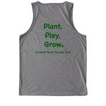 CYGC Front and Back Print Green Logo, a Aluminum Grey Allmade Eco Triblend Tank (back-view)