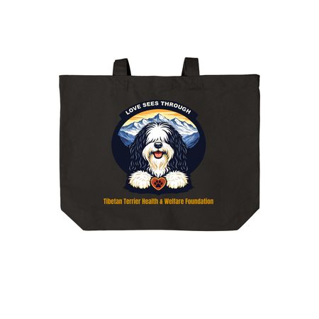 Love Sees Through, a Deep Black Cotton Canvas Tote Bag