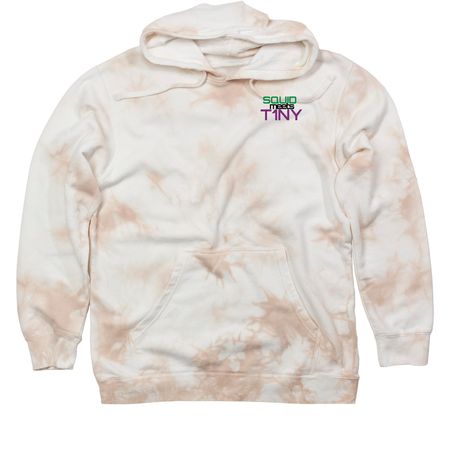 SQUIDmeetsT1NY, a Dusty Pink Tie Dyed Pullover Hoodie