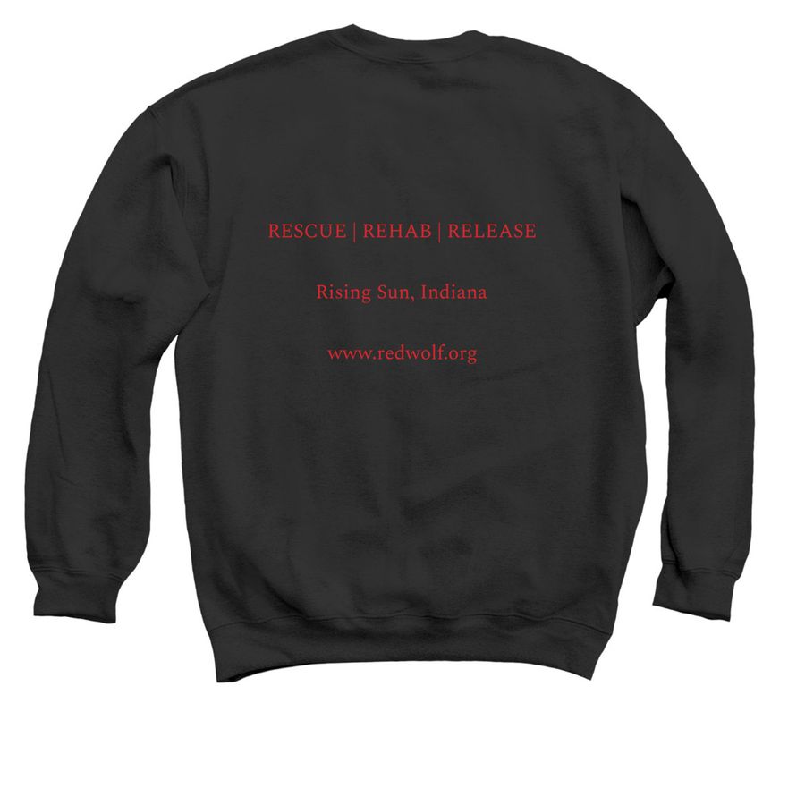 Help Native Wildlife come out of the Shadows, a Black Crewneck Sweatshirt (back-view)