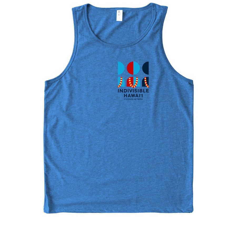 Indivisible Hawai'i Official Tank Tops, a Azure Blue Allmade Eco Triblend Tank