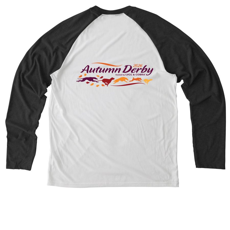 Designs on the back - color, a Space Black/ Bright White Allmade Eco Triblend Colorblock Raglan Long Sleeve Tee