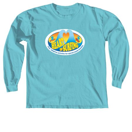 Heart of Surfing-Ocean Playground Backside LG, a Lagoon Comfort Colors Long Sleeve Tee